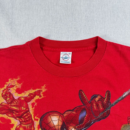 00s スパイダーマン SPIDERMAN Tシャツ 映画 ムービー アイアンマン 赤 デルタ XL 2603-0212