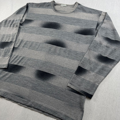 90s コムデギャルソン COMME des GARCONS HOMME ボーダー ロンT グレー オンブレ 長袖 シャドウ 2603-0236