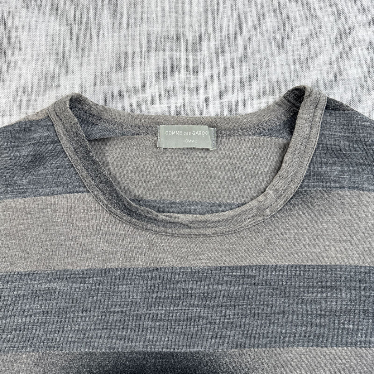 90s コムデギャルソン COMME des GARCONS HOMME ボーダー ロンT グレー オンブレ 長袖 シャドウ 2603-0236