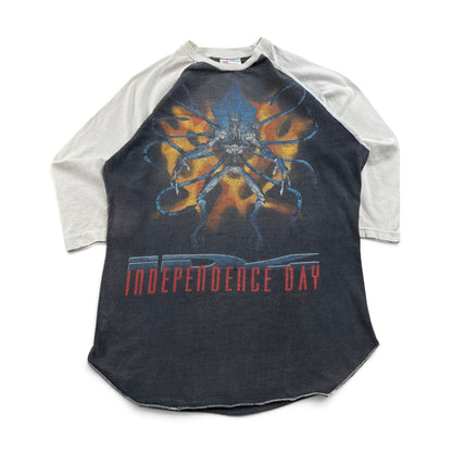 90s インデペンデンスデイ INDEPENDENCE DAY 映画 ムービー ラグラン Tシャツ ラウンドヘム ロンT 長袖 七部袖 1996 2603-0249
