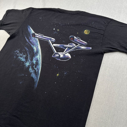 90s STAR TREK 1991 25周年 25th USA製 Tシャツ 映画 ムービー Tシャツ XL 黒 スタートレック ボックスシルエット シングルステッチ 2603-0256