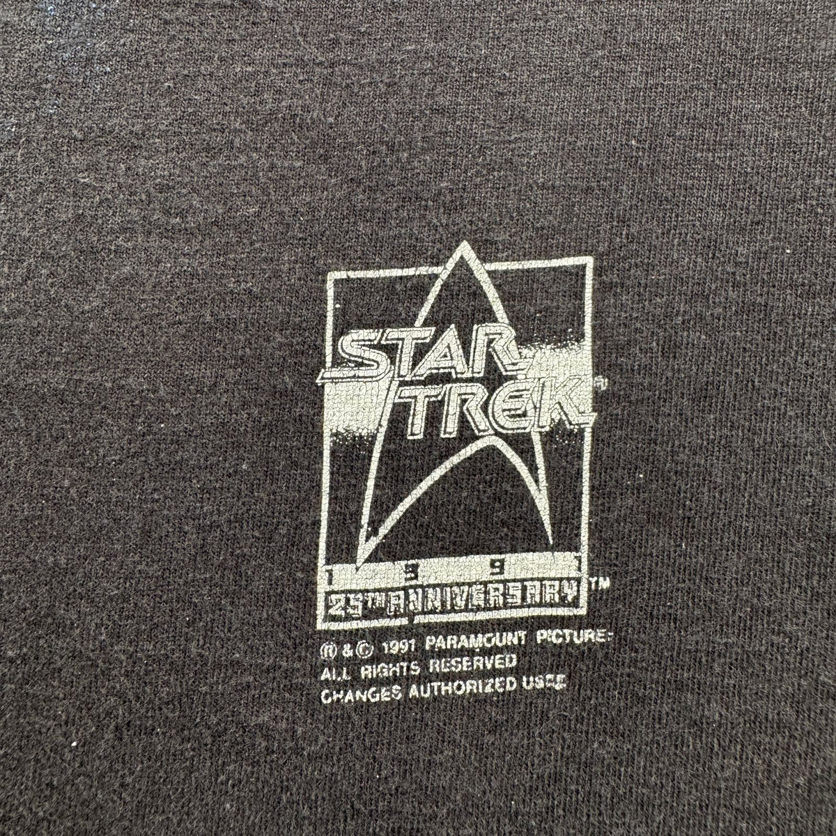 90s STAR TREK 1991 25周年 25th USA製 Tシャツ 映画 ムービー Tシャツ XL 黒 スタートレック ボックスシルエット シングルステッチ 2603-0256
