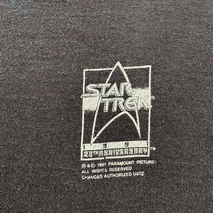 90s STAR TREK 1991 25周年 25th USA製 Tシャツ 映画 ムービー Tシャツ XL 黒 スタートレック ボックスシルエット シングルステッチ 2603-0256