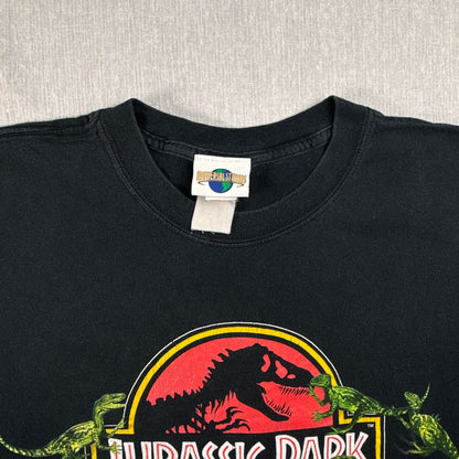 90s ジュラシックパーク the ride JURASSIC PARK ユニバーサルスタジオ 映画 ムービー Tシャツ XL 黒 ハリウッド ボックスシルエット 2603-0257