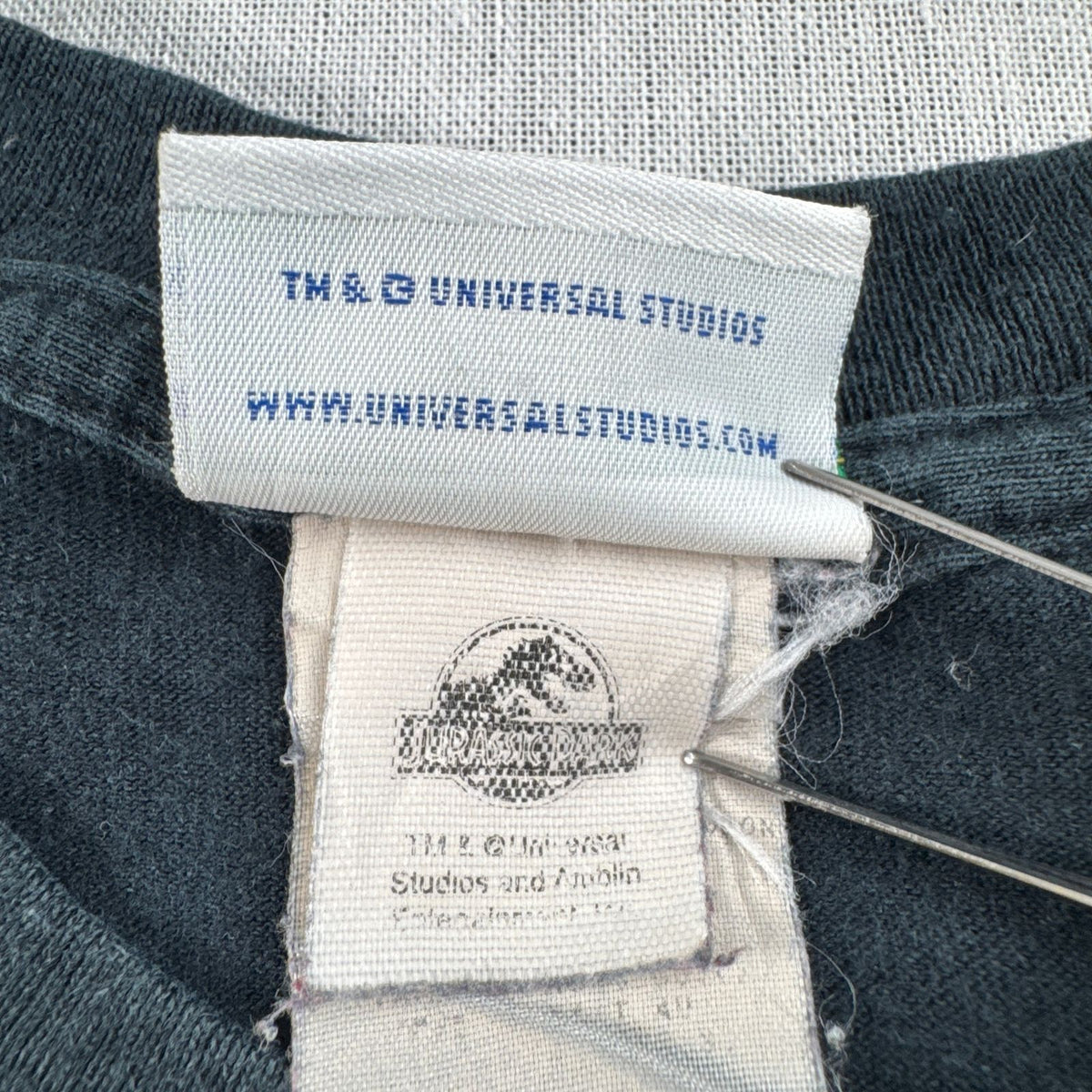 90s ジュラシックパーク the ride JURASSIC PARK ユニバーサルスタジオ 映画 ムービー Tシャツ XL 黒 ハリウッド ボックスシルエット 2603-0257