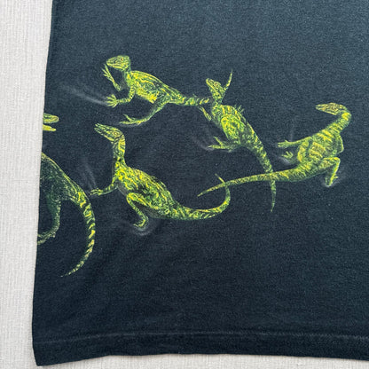 90s ジュラシックパーク the ride JURASSIC PARK ユニバーサルスタジオ 映画 ムービー Tシャツ XL 黒 ハリウッド ボックスシルエット 2603-0257