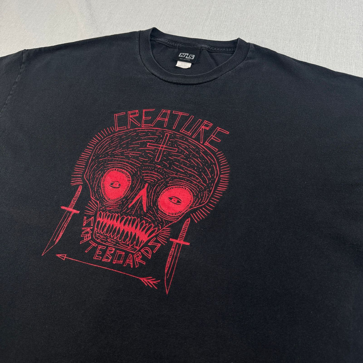 90s スケボー Tシャツ NHS クリーチャー creature 黒 2XL オールドスケート ボックスシルエット 2603-0259
