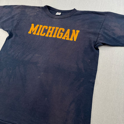 80s champion MICHIGAN T シャツ トリコタグ USA製 XL チャンピオン ネイビー フェード 2603-0260