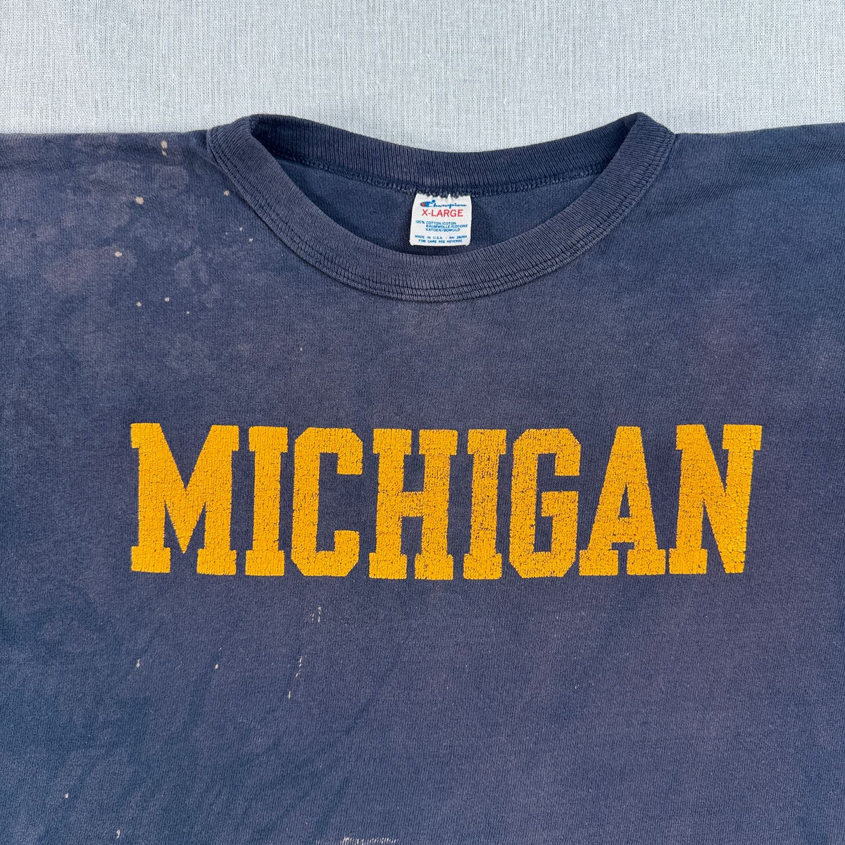 80s champion MICHIGAN T シャツ トリコタグ USA製 XL チャンピオン ネイビー フェード 2603-0260
