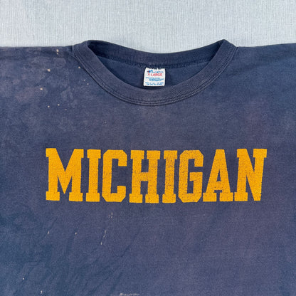 80s champion MICHIGAN T シャツ トリコタグ USA製 XL チャンピオン ネイビー フェード 2603-0260