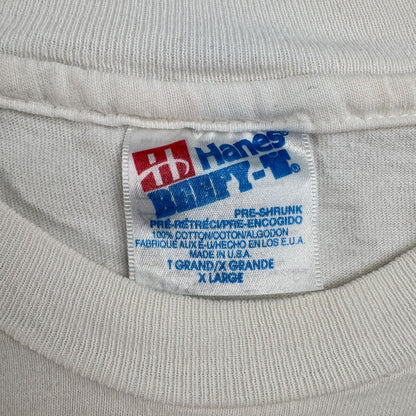 90s USA製 アートT 白 目 Tシャツ eye ask me bout my? XL シングルステッチ 2603-0263