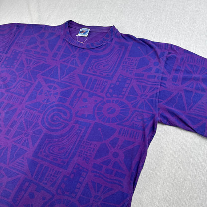 90s USA製 NIKE ナイキ 総柄 AOP アーバンジャングルジム 紫 アートT M Tシャツ stussy 2603-0264