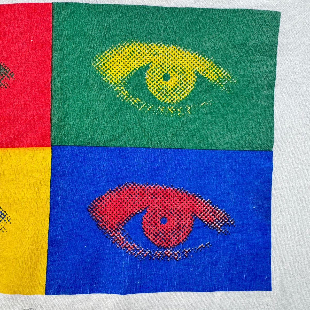 90s USA製 アートT 白 目 Tシャツ eye ask me bout my? XL シングルステッチ 2603-0263