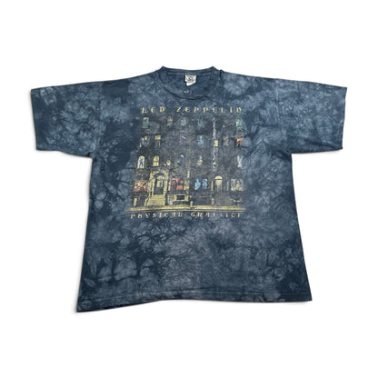 00s LED ZEPPELIN レッドツェッペリン タイダイ バンドT Tシャツ Physical Graffiti リキッドブルー グランジ 青 2603-0267