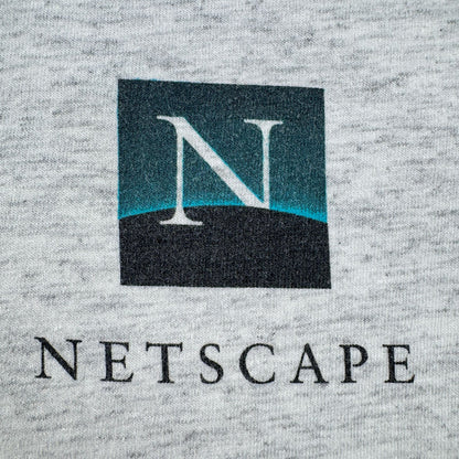 90s ネットスケープ Netscape 企業T USA製 レオナルドダヴィンチ パロディ 恐竜 グレー M ONEITA シングルステッチ インターネットブラウザ 2603-0265