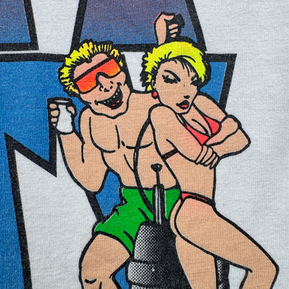 90s エロT アートT TRICKY DICK'S USA製 パーティ Tシャツ 白 L シングルステッチ 2603-0266