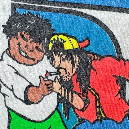 90s エロT アートT TRICKY DICK'S USA製 パーティ Tシャツ 白 L シングルステッチ 2603-0266