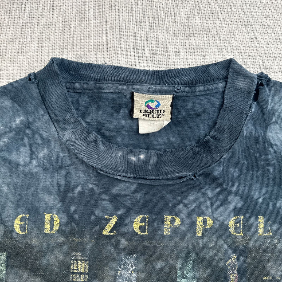 00s LED ZEPPELIN レッドツェッペリン タイダイ バンドT Tシャツ Physical Graffiti リキッドブルー グランジ 青 2603-0267