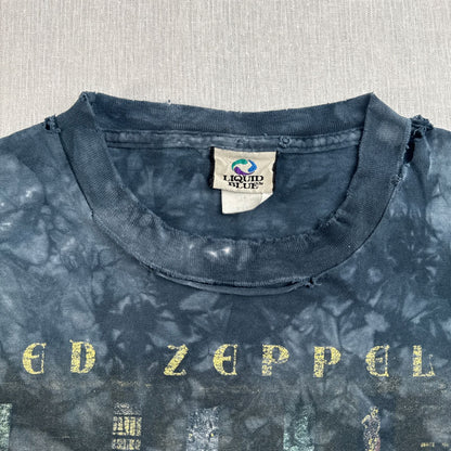 00s LED ZEPPELIN レッドツェッペリン タイダイ バンドT Tシャツ Physical Graffiti リキッドブルー グランジ 青 2603-0267