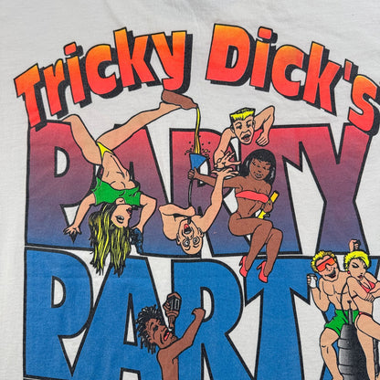 90s エロT アートT TRICKY DICK'S USA製 パーティ Tシャツ 白 L シングルステッチ 2603-0266
