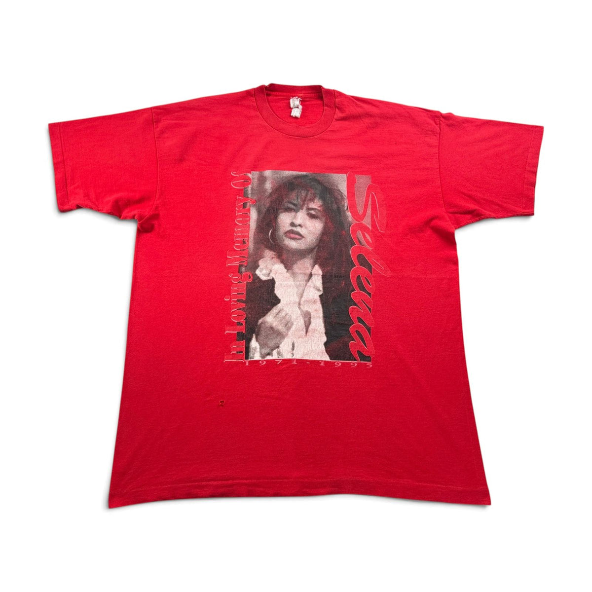 90s Selena セレーナ キンタニーヤ 追悼 USA製 Tシャツ 赤 シングルステッチ 2603-0275