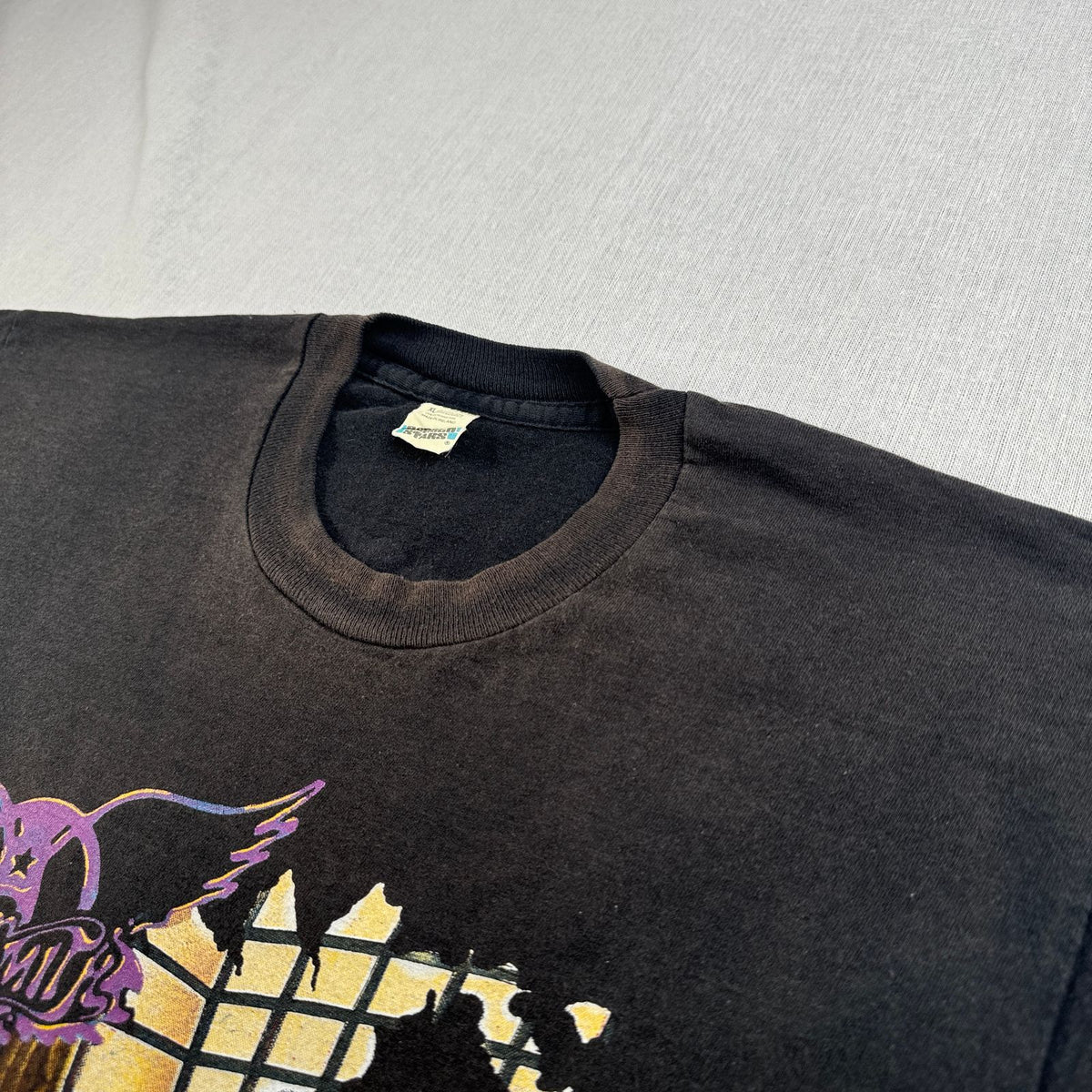 80s AEROSMITH PUMP TOUR エアロスミス AERO FORCE Tシャツ バンドT XL 黒 IRELAND アイルランド製 screen stars シングルステッチ 両面プリント 2603-0277