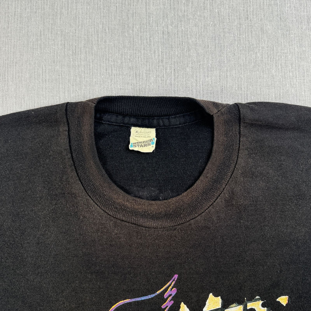 80s AEROSMITH PUMP TOUR エアロスミス AERO FORCE Tシャツ バンドT XL 黒 IRELAND アイルランド製 screen stars シングルステッチ 両面プリント 2603-0277