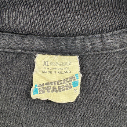 80s AEROSMITH PUMP TOUR エアロスミス AERO FORCE Tシャツ バンドT XL 黒 IRELAND アイルランド製 screen stars シングルステッチ 両面プリント 2603-0277