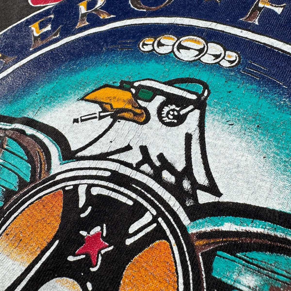 80s AEROSMITH PUMP TOUR エアロスミス AERO FORCE Tシャツ バンドT XL 黒 IRELAND アイルランド製 screen stars シングルステッチ 両面プリント 2603-0277