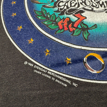 80s AEROSMITH PUMP TOUR エアロスミス AERO FORCE Tシャツ バンドT XL 黒 IRELAND アイルランド製 screen stars シングルステッチ 両面プリント 2603-0277