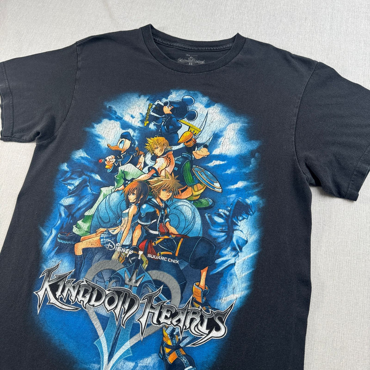 00s キングダムハーツ 2 ディズニー Tシャツ 黒 M ゲーム KINGDOM HEARTS フェード 2603-0285