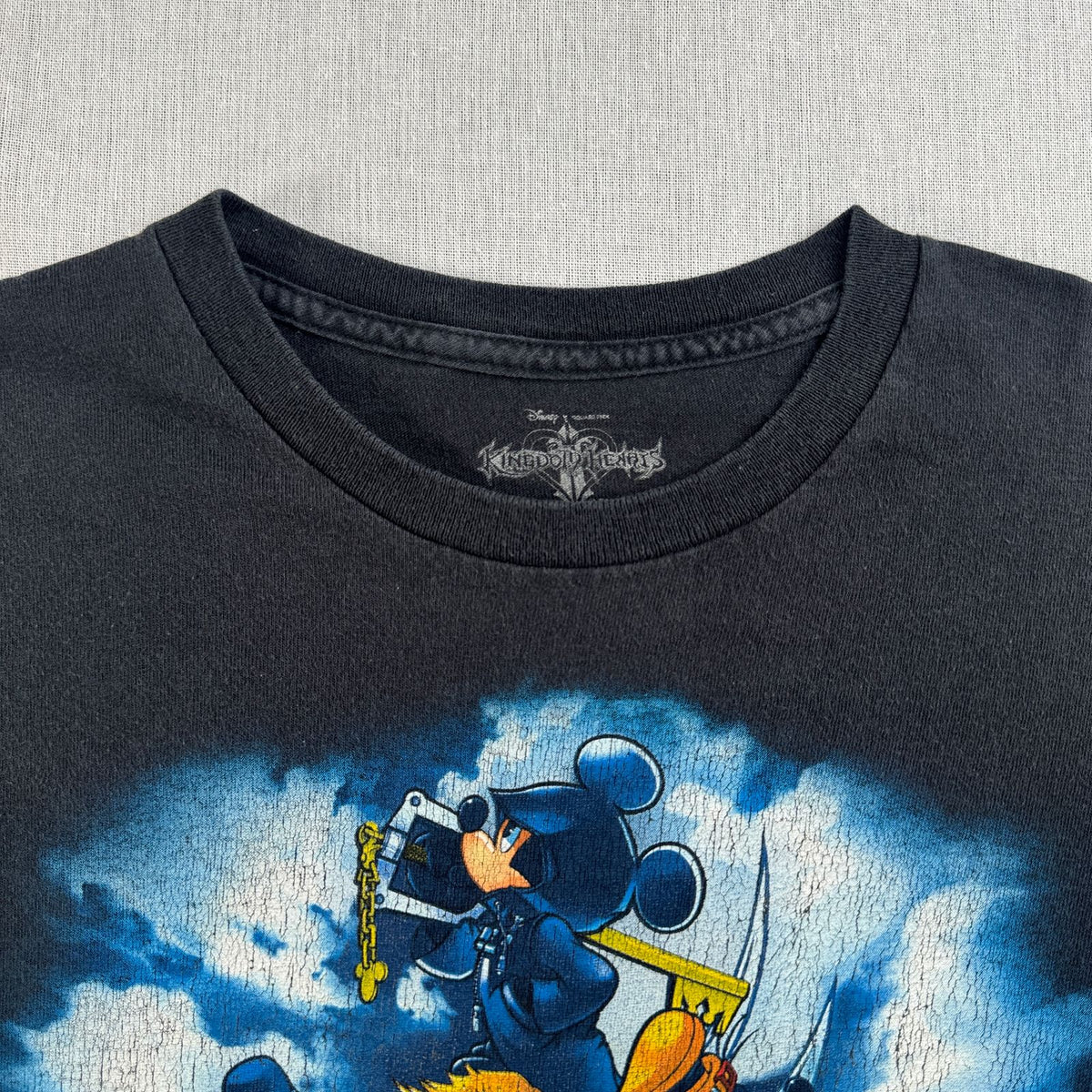 00s キングダムハーツ 2 ディズニー Tシャツ 黒 M ゲーム KINGDOM HEARTS フェード 2603-0285