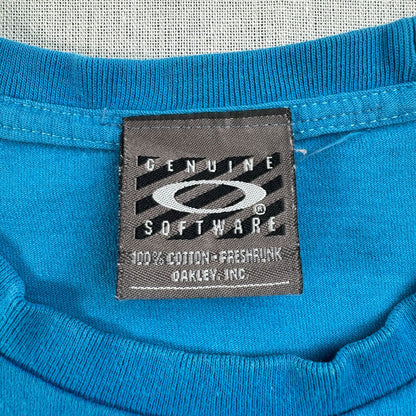 90s OAKLEY オークリー Tシャツ サーフボード surf 青 水色 2603-0291