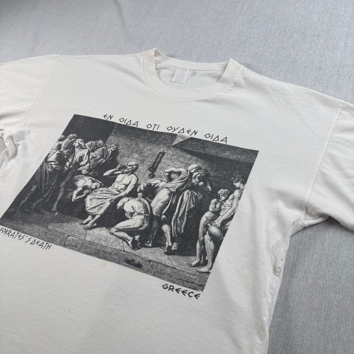 00s ソクラテスの死 アートT Tシャツ ジャック ルイス ダヴィッド ソクラテス 白 2603-0294