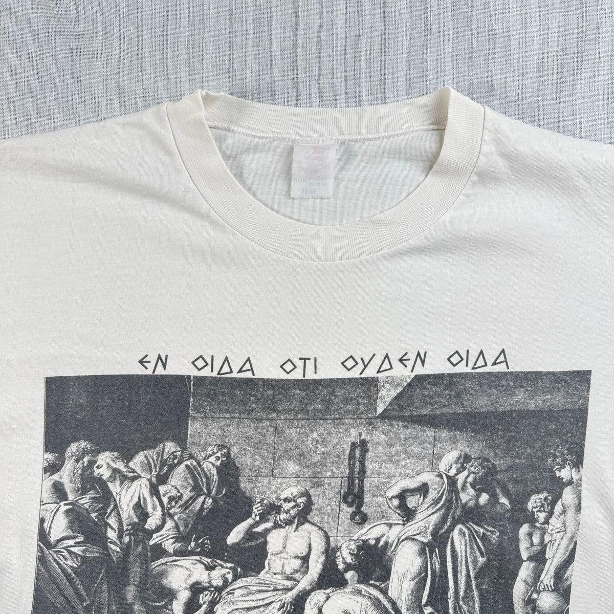00s ソクラテスの死 アートT Tシャツ ジャック ルイス ダヴィッド ソクラテス 白 2603-0294