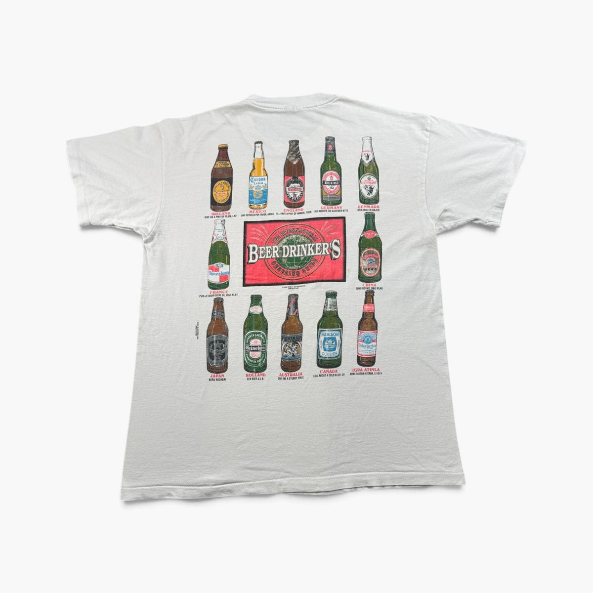 90s USA製 お酒 ビール BEER アートT Tシャツ 白 XL anvil シングルステッチ 1994 2603-0295