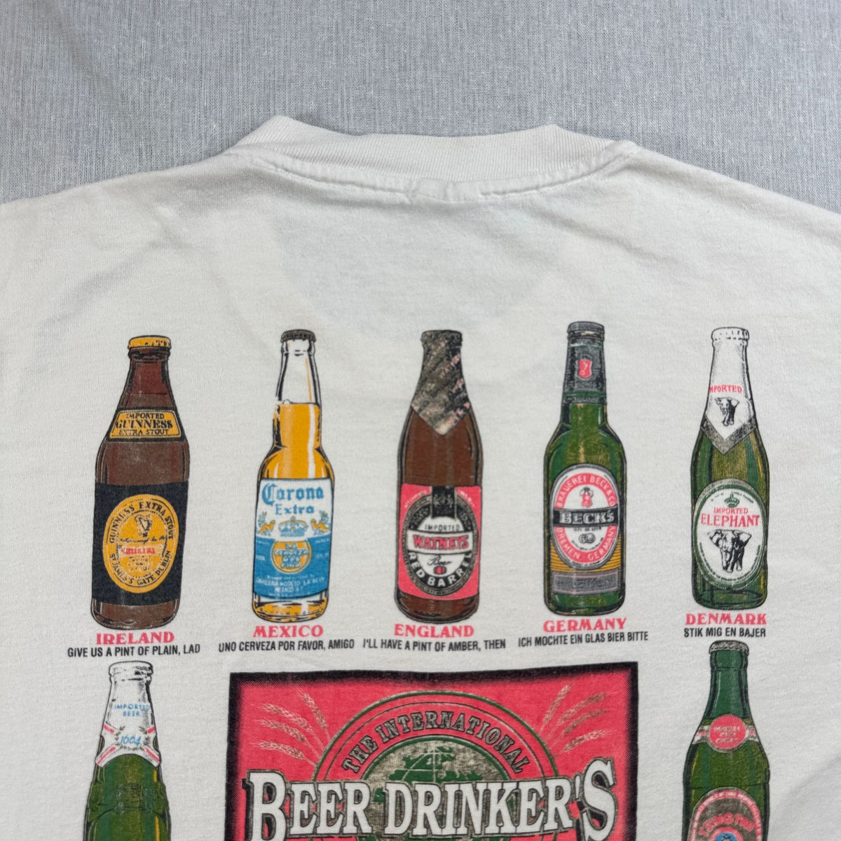90s USA製 お酒 ビール BEER アートT Tシャツ 白 XL anvil シングルステッチ 1994 2603-0295