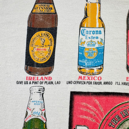 90s USA製 お酒 ビール BEER アートT Tシャツ 白 XL anvil シングルステッチ 1994 2603-0295