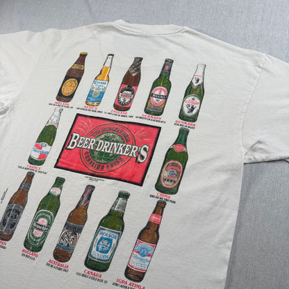 90s USA製 お酒 ビール BEER アートT Tシャツ 白 XL anvil シングルステッチ 1994 2603-0295
