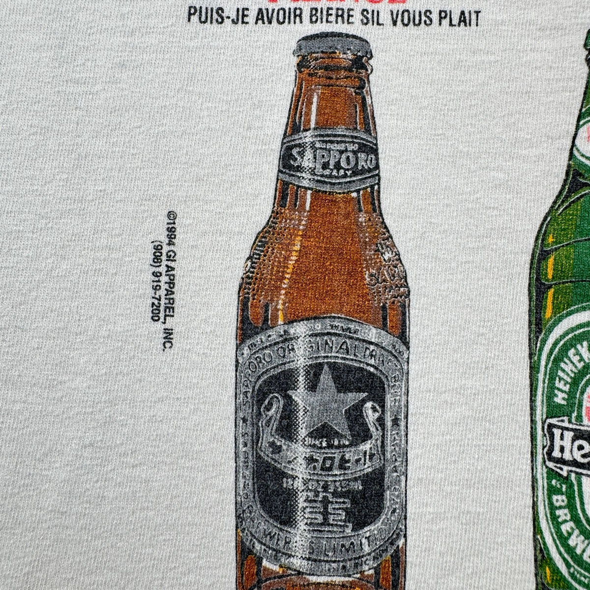 90s USA製 お酒 ビール BEER アートT Tシャツ 白 XL anvil シングルステッチ 1994 2603-0295