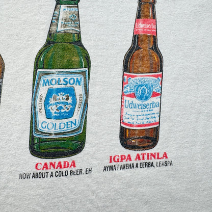 90s USA製 お酒 ビール BEER アートT Tシャツ 白 XL anvil シングルステッチ 1994 2603-0295