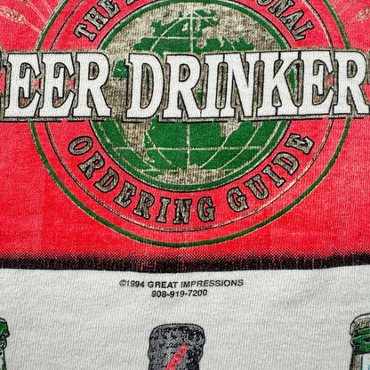 90s USA製 お酒 ビール BEER アートT Tシャツ 白 XL anvil シングルステッチ 1994 2603-0295
