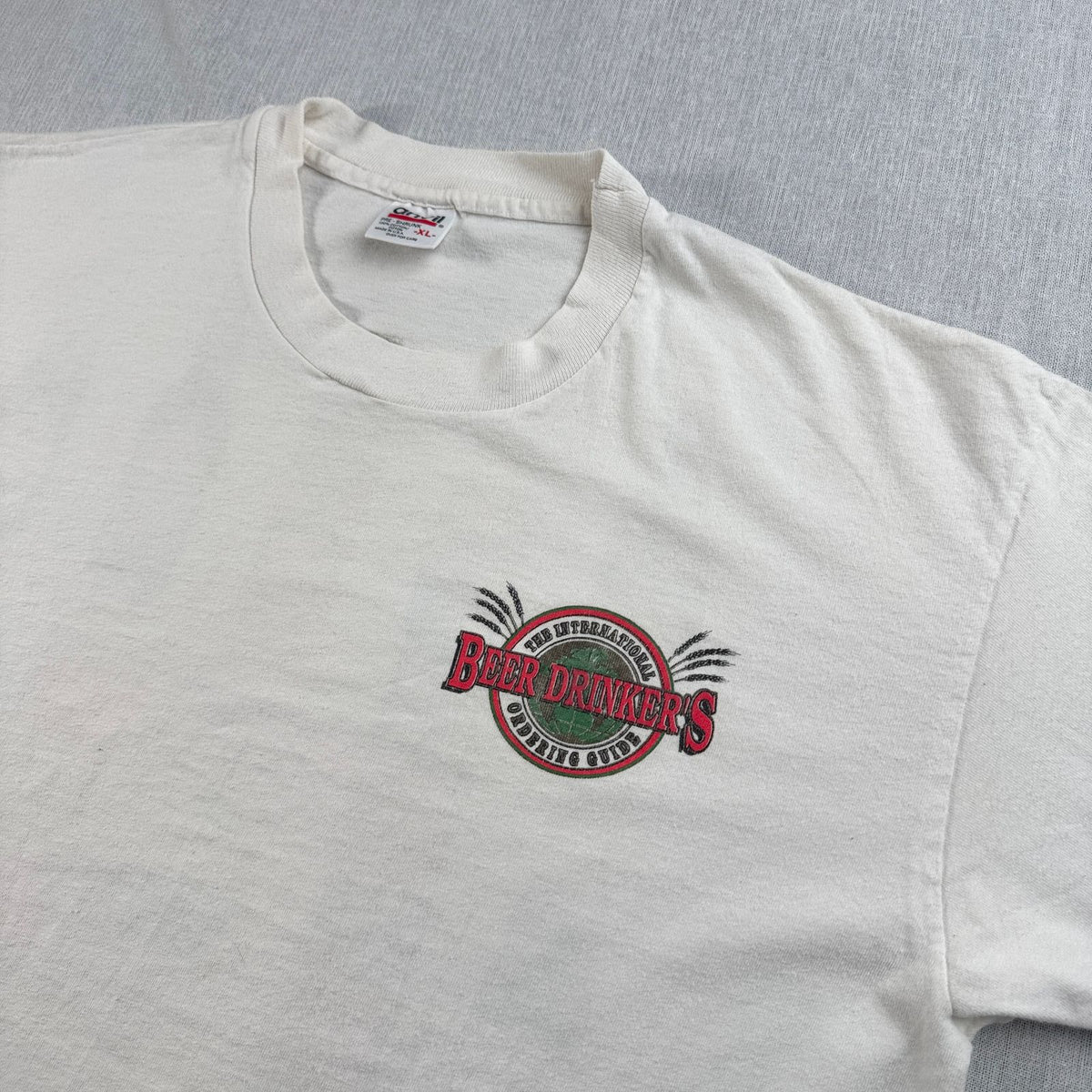 90s USA製 お酒 ビール BEER アートT Tシャツ 白 XL anvil シングルステッチ 1994 2603-0295