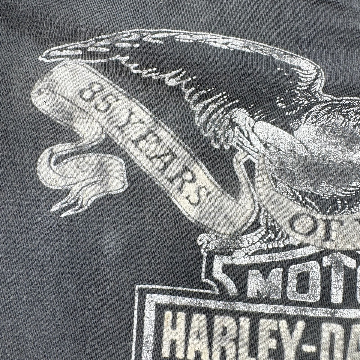 90s ハーレーダビッドソン バイク harley 85周年 Tシャツ フェード シングルステッチ 2603-0309