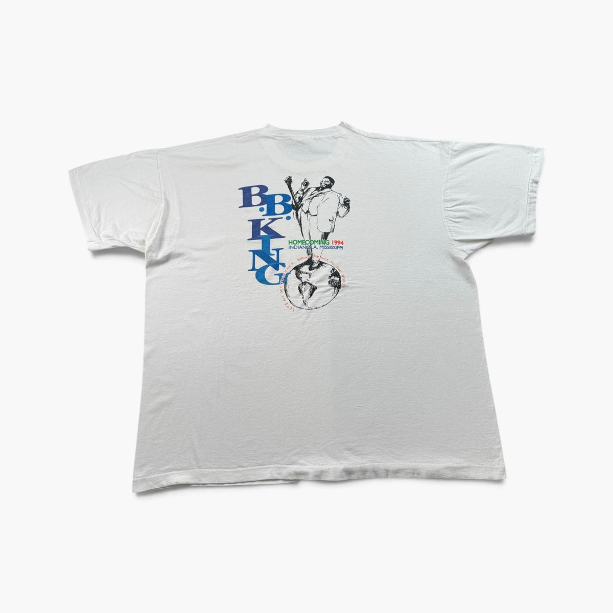 90s BBKING Tシャツ homecoming ミシシッピ ツアーT USA製 白 3XL b.b.king シングルステッチ ブルース jazz ジャズT 2603-0313