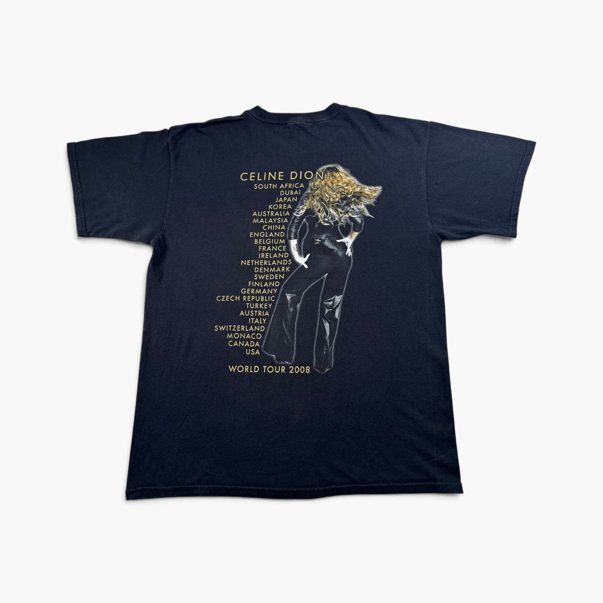 00s celine dion セリーヌ ディオン ツアー Tシャツ L ミュージック 音楽 anvil 黒 L 2603-0314