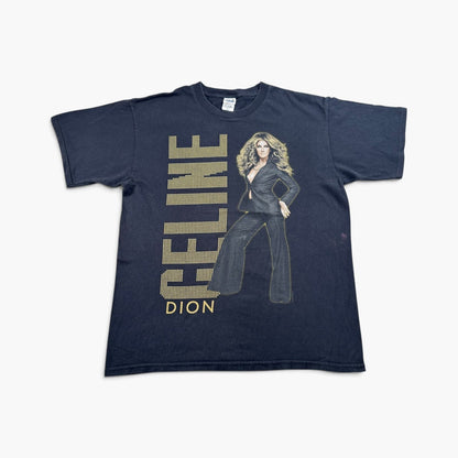 00s celine dion セリーヌ ディオン ツアー Tシャツ L ミュージック 音楽 anvil 黒 L 2603-0314