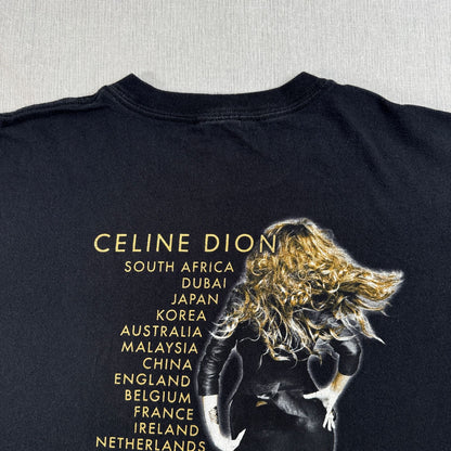 00s celine dion セリーヌ ディオン ツアー Tシャツ L ミュージック 音楽 anvil 黒 L 2603-0314