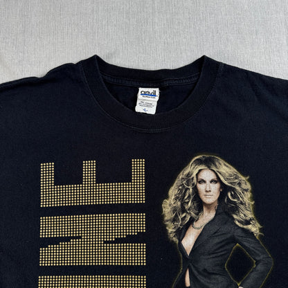 00s celine dion セリーヌ ディオン ツアー Tシャツ L ミュージック 音楽 anvil 黒 L 2603-0314