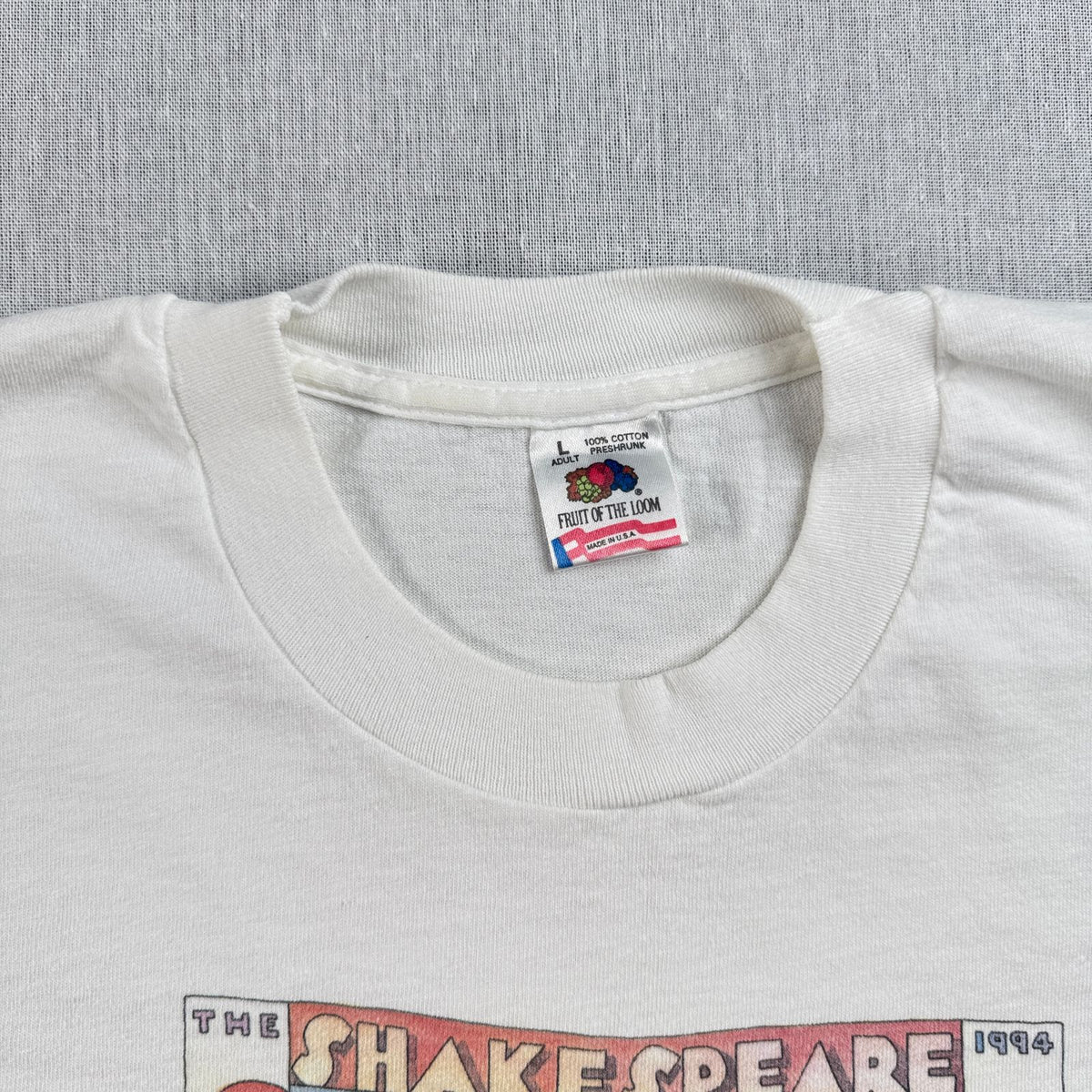 90s アートT コロラド シェイクスピア ティバル Colorado Shakespeare 長袖 ロンT Tシャツ 白 シングルステッチ 2604-0053